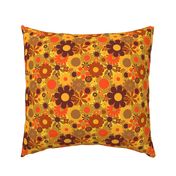 Funky Daisy Floral in Electric Orange