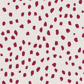 raspberry pink marks on natural linen look Cherries Jubilee cerise
