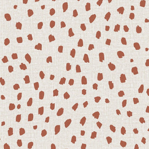 red brown marks on natural linen look Copper coin