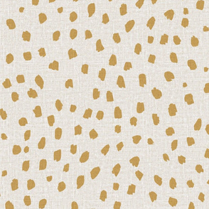 yellow ochre marks on natural linen look