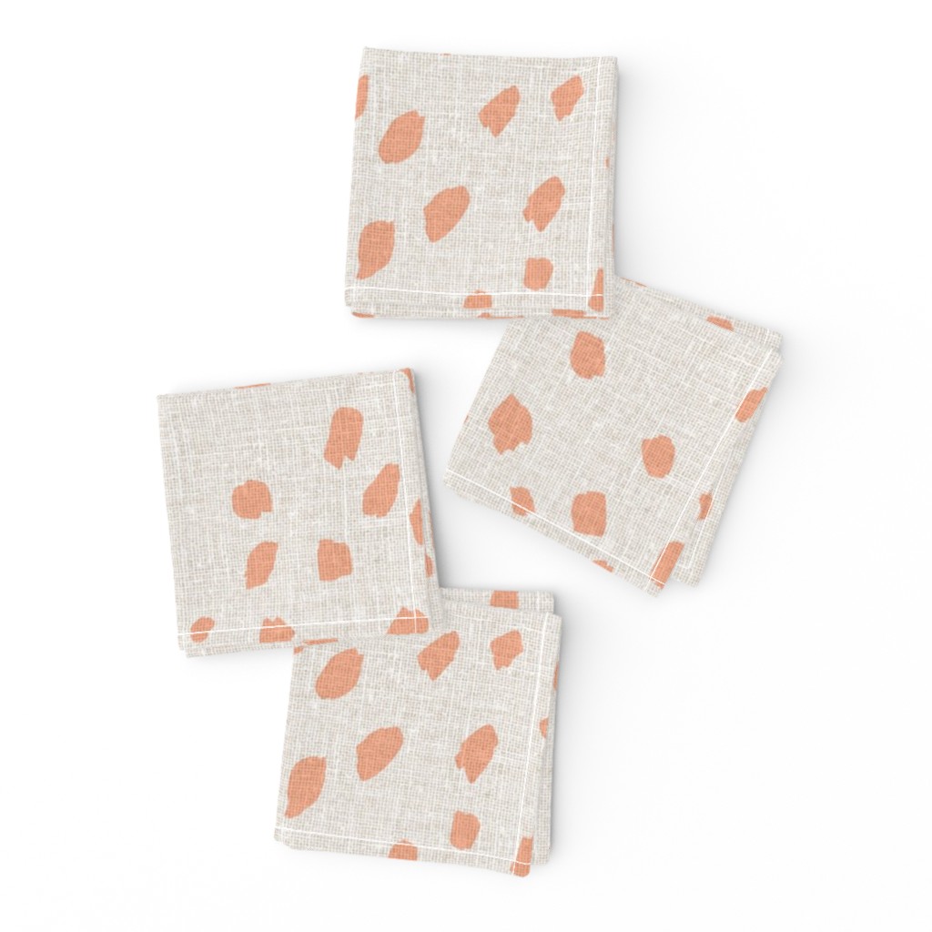 peach fuzz speckle marks - natural linen look