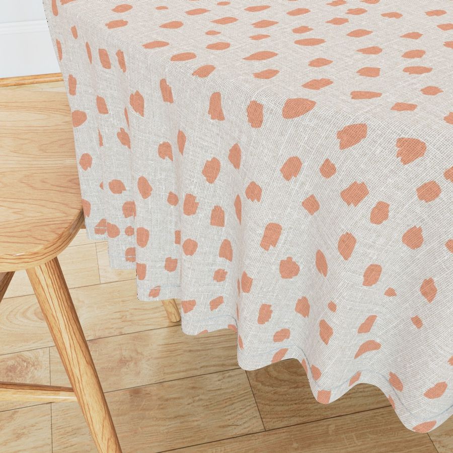 peach fuzz speckle marks - natural linen look