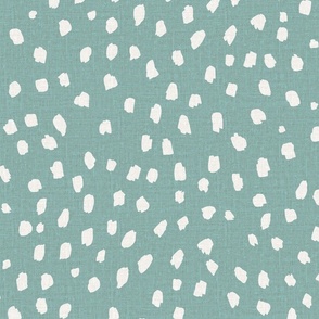 white marks on linen look white on pastel turquoise blue