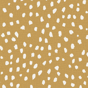 White marks on linen look white on ochre yellow