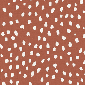 White marks on linen look copper coin red
