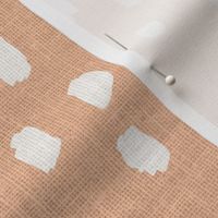 abstract speckle marks on peach fuzz - Scandinavian simple basics - linen look