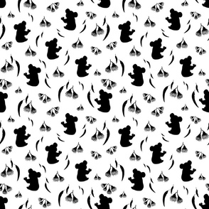 Nancy Koala & Friends - black silhouettes on white, medium