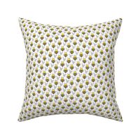 Bees Honeycomb Black&White Bright Yellow on White Tiny Small 0,75 inch