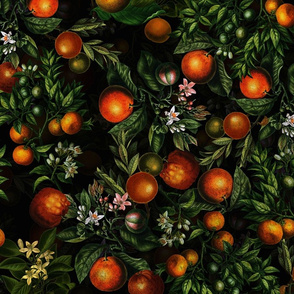 21" Vintage Oranges Fruit Pattern