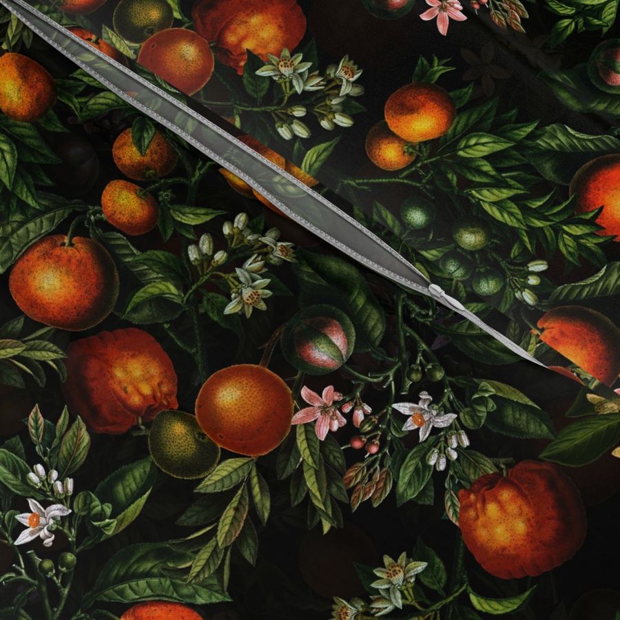 14" Vintage Oranges Fruit Pattern