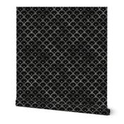 Dotted Scales in Black and Silver Vintage Faux Foil Art Deco Vintage Foil Pattern