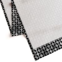 4 Leaf Quatrefoils in Black and Silver Vintage Faux Foil Art Deco Vintage Foil Pattern