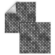 4 Leaf Quatrefoils in Black and Silver Vintage Faux Foil Art Deco Vintage Foil Pattern