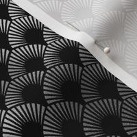 Leafed Palms in Black and Silver Vintage Faux Foil Art Deco Vintage Foil Pattern