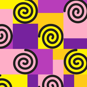 Purple Pink Yellow Swirls