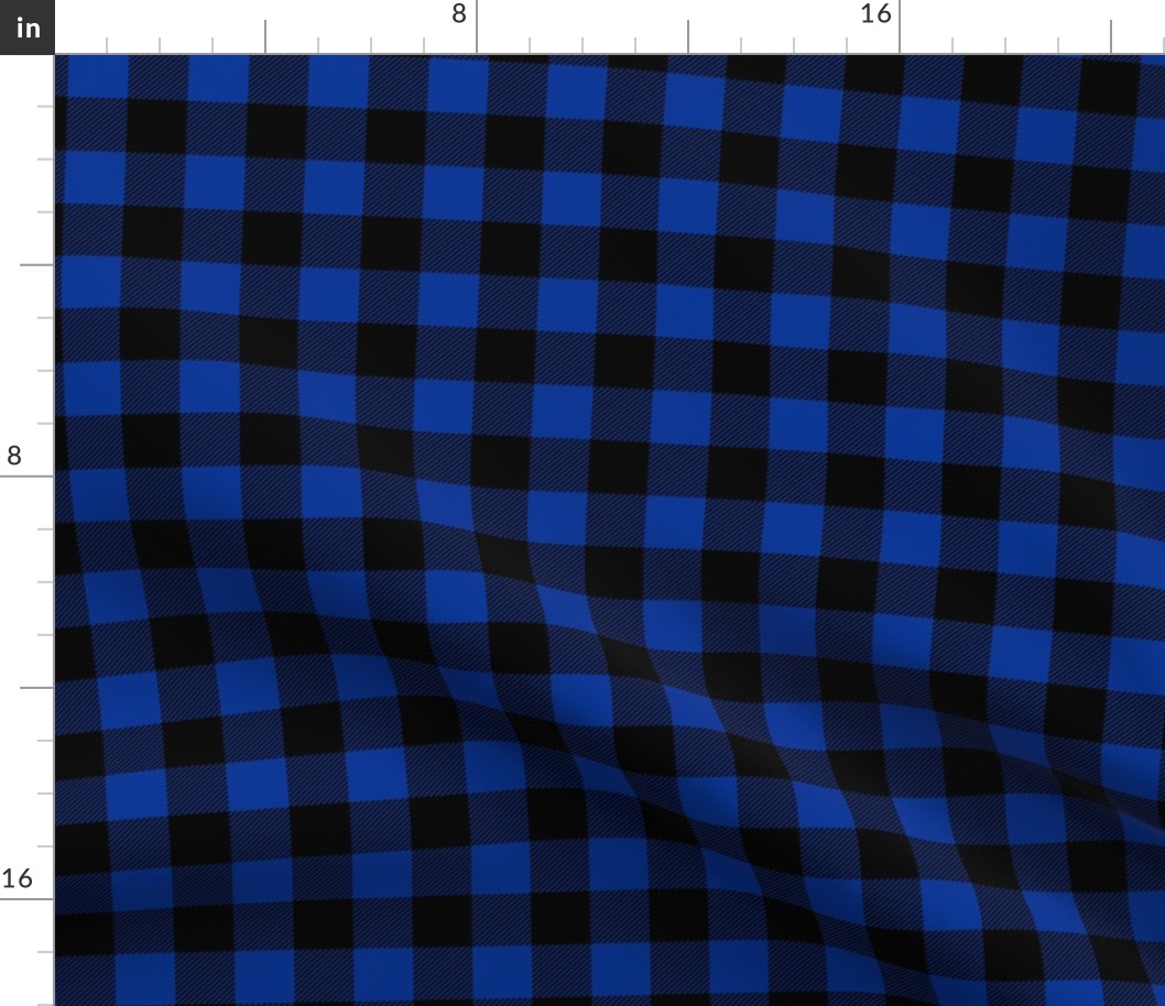 buffalo plaid - 1" scale (blue and black)