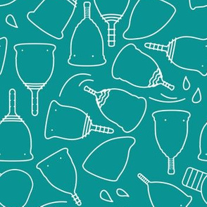 Menstrual Cups on Teal