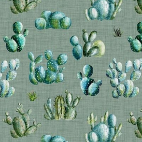 Desert Cactus // Sage Linen