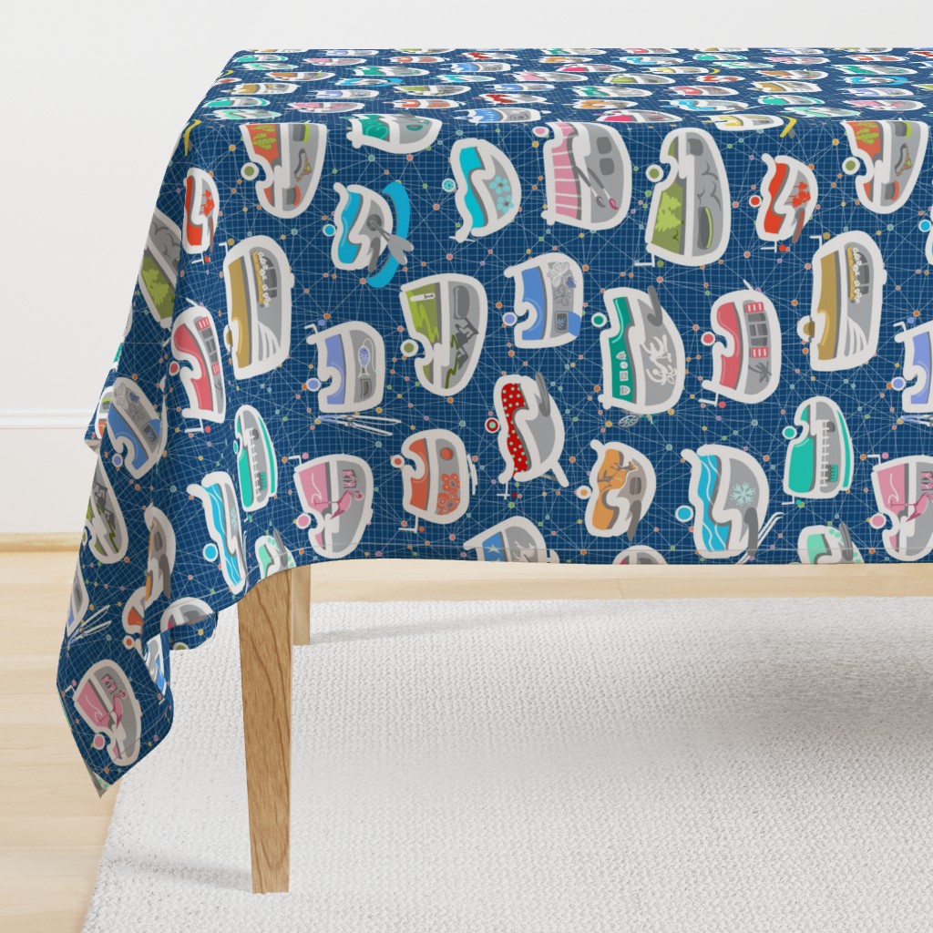 Vintage Kitschy Chick Campers | Multi / Classic Blue