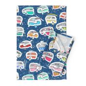 Vintage Kitschy Chick Campers | Multi / Classic Blue