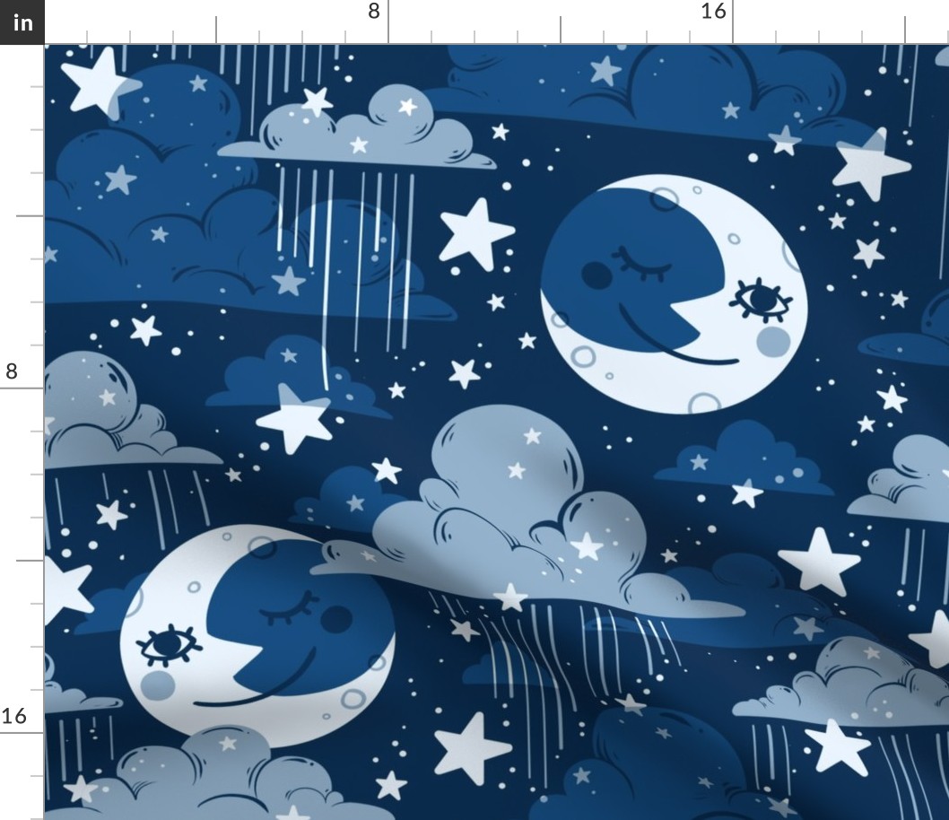 Rainy Night Sky in Classic Blue