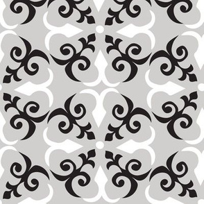 Shaker Lattice: White & Black on gray - 