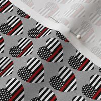 thin red line flag in hearts on grey small scale