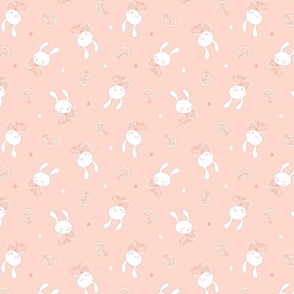 Alice in Wonderland - rabbit peach