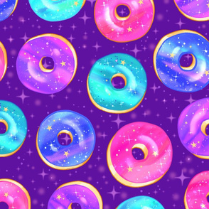  Galaxy Donuts on Purple Jumbo Large Scale