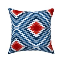 Kilim in Classic Blue and Red