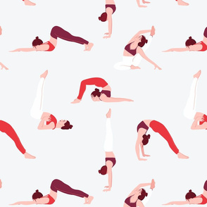 Yoga sport girls red