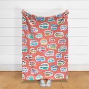 Vintage Kitschy Chick Campers Lg | Multi / Coral