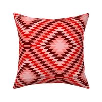 Kilim Eye in Coral Pinks and Burgundy