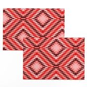 Kilim Eye in Coral Pinks and Burgundy