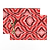 Kilim Eye in Coral Pinks and Burgundy