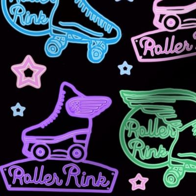 Roller Rink Neon 10x10 Spoonflower