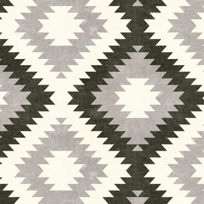 (small scale) aztec neutrals - stone and dark olive - home decor - LAD20BS