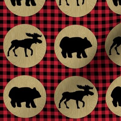 Bear Moose Buffalo Plaid