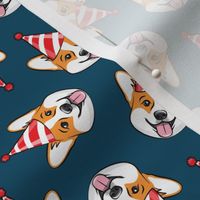 Party Corgi - Birthday Pembroke Welsh Corgi - red and blue - LAD20