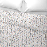 Fawn Floral blue peach white S