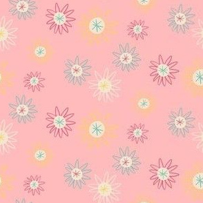 Pink Ditsy Space Daisy