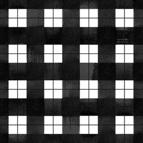 Black and white detailed gingham watercolour check pattern