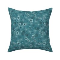 Daisies in Teal, medium small scale