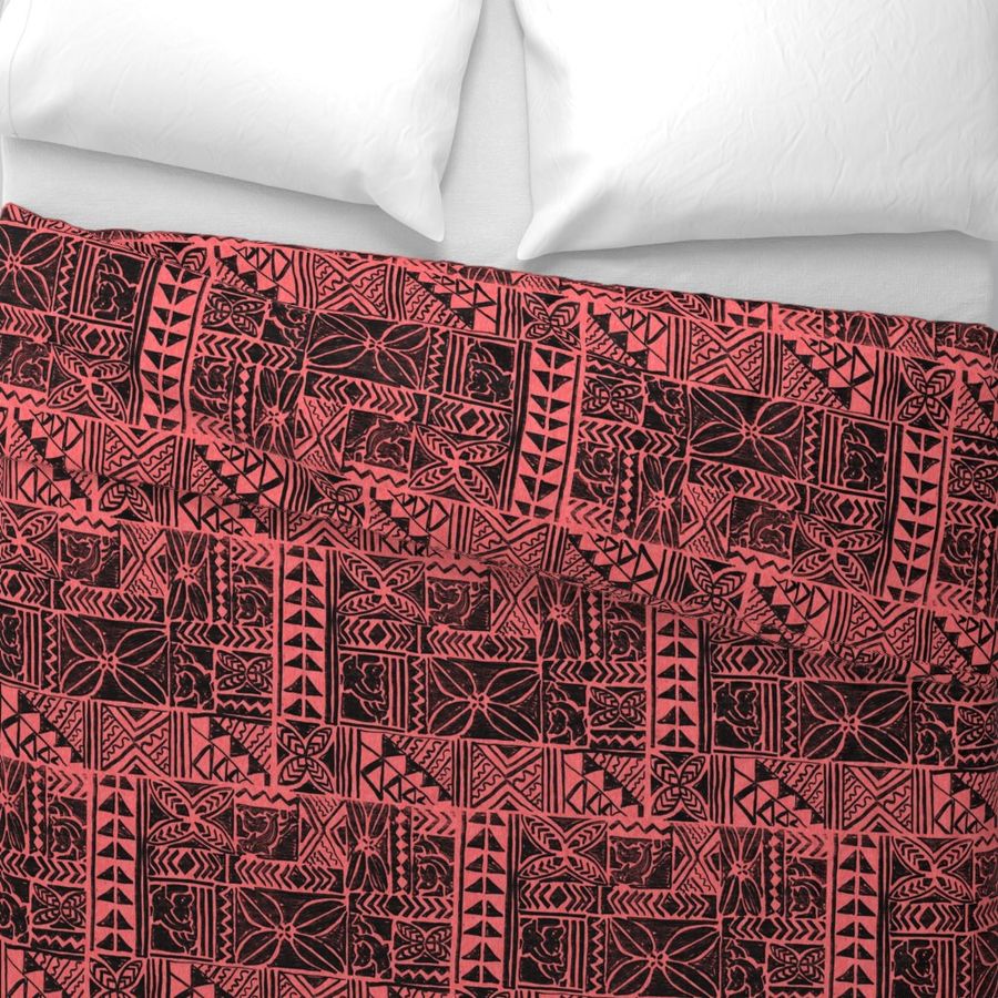 Native Bark Cloth-black and peach