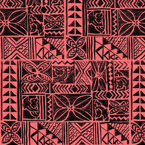 Native Bark Cloth-black and peach