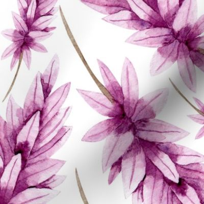 Watercolour Purple Floral 