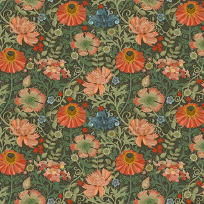 Art Nouveau Floral Gray Small