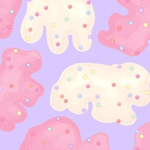  Frosted Animal Cookies on Lilac Jumbo Large Scale