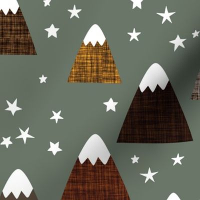 linen mountains on blue sage: coffee, chocolate, mushroom, penny, 13-2, 23-16, 19-16