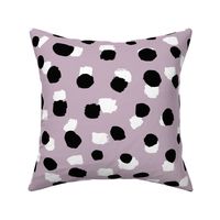 Abstract spots and dots raw ink animal print inspired Scandinavian trend design spring lilac